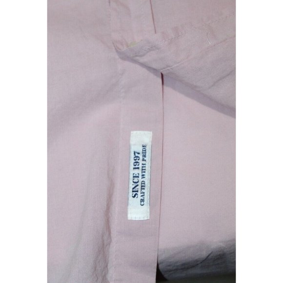 NWT Velvet Graham & Spencer Long Sleeve Collarless Button Up Pink Mens Shirt 2XL - Picture 6 of 7